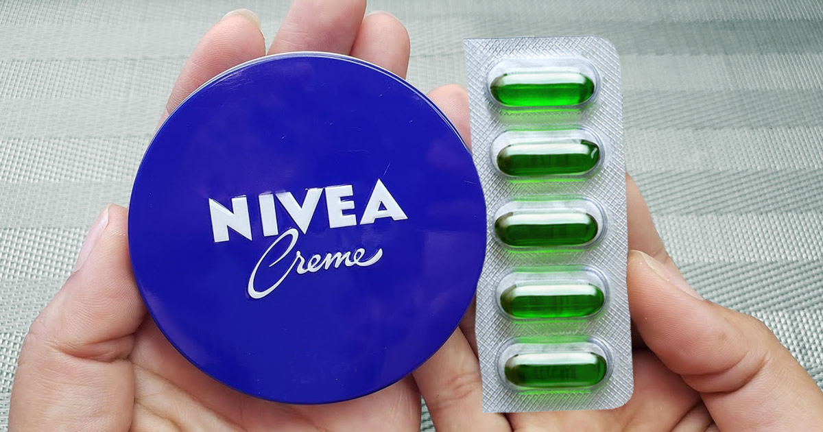 Mischen Sie Nivea-Creme und Vitamin E für eine Haut ohne Hautunreinheiten und Falten