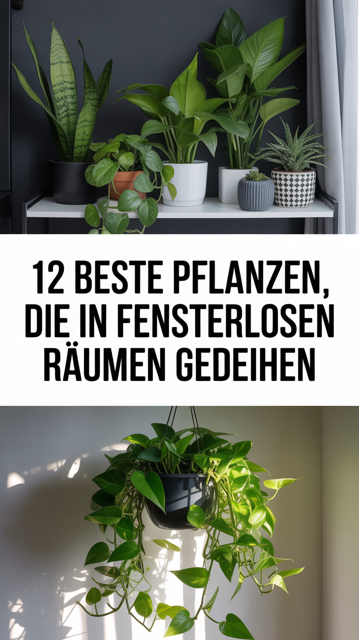 12 Beste Pflanzen, die in fensterlosen Räumen gedeihen