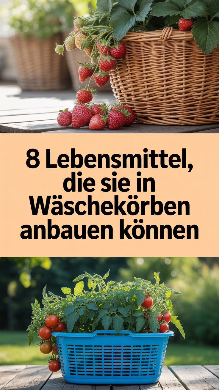 8 Lebensmittel, die Sie in Wäschekörben anbauen können