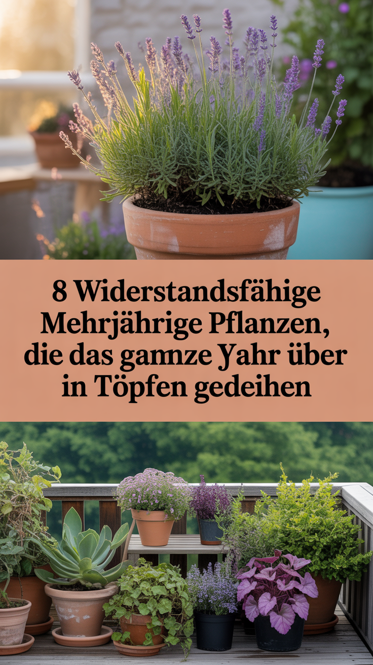 8 widerstandsfähige mehrjährige Pflanzen, die das ganze Jahr über in Töpfen gedeihen