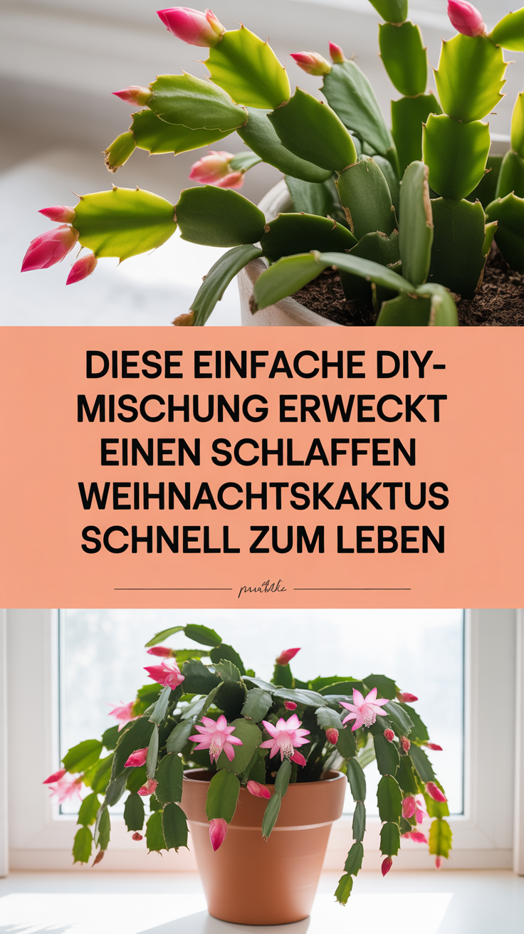 Diese einfache DIY-Mischung erweckt einen schlaffen Weihnachtskaktus schnell zum Leben