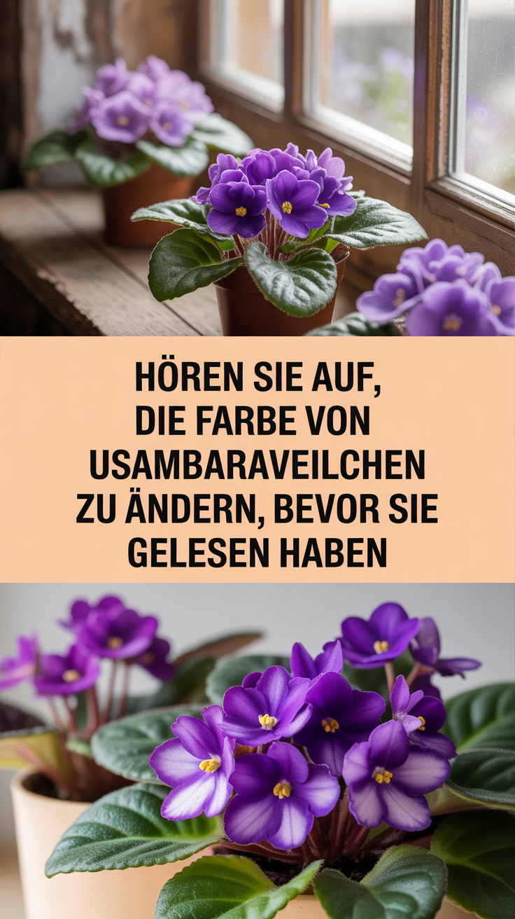 Hören Sie auf, die Farbe von Usambaraveilchen zu ändern, bevor Sie dies gelesen haben