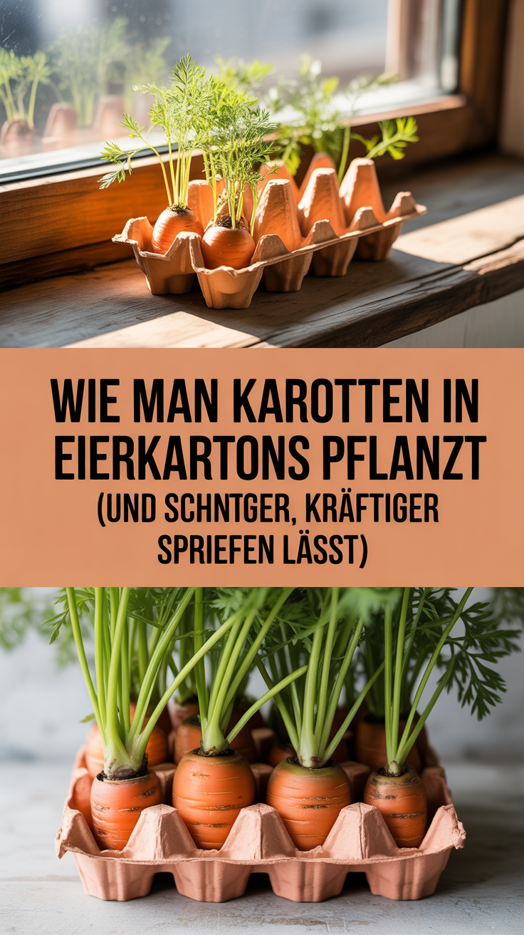 Wie man Karotten in Eierkartons pflanzt (und schneller, kräftiger sprießen lässt!)