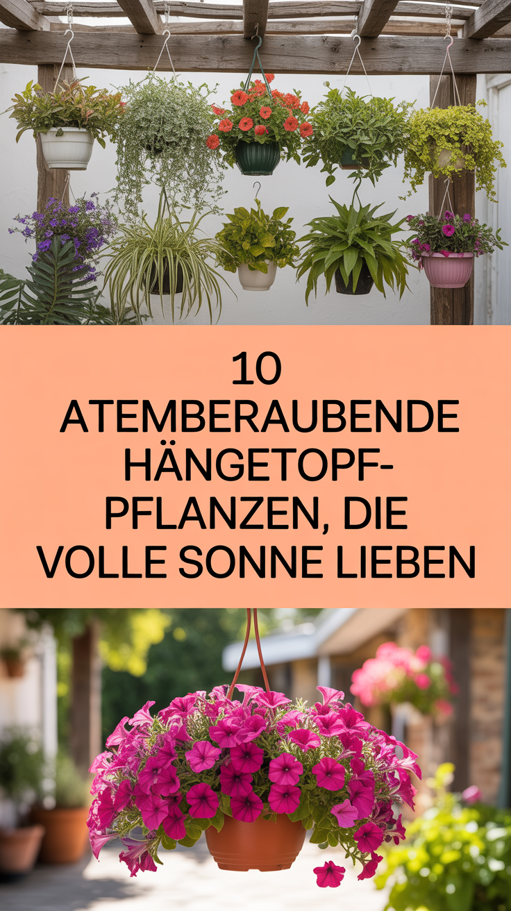 10 Atemberaubende Hängetopf-Pflanzen, die volle Sonne lieben
