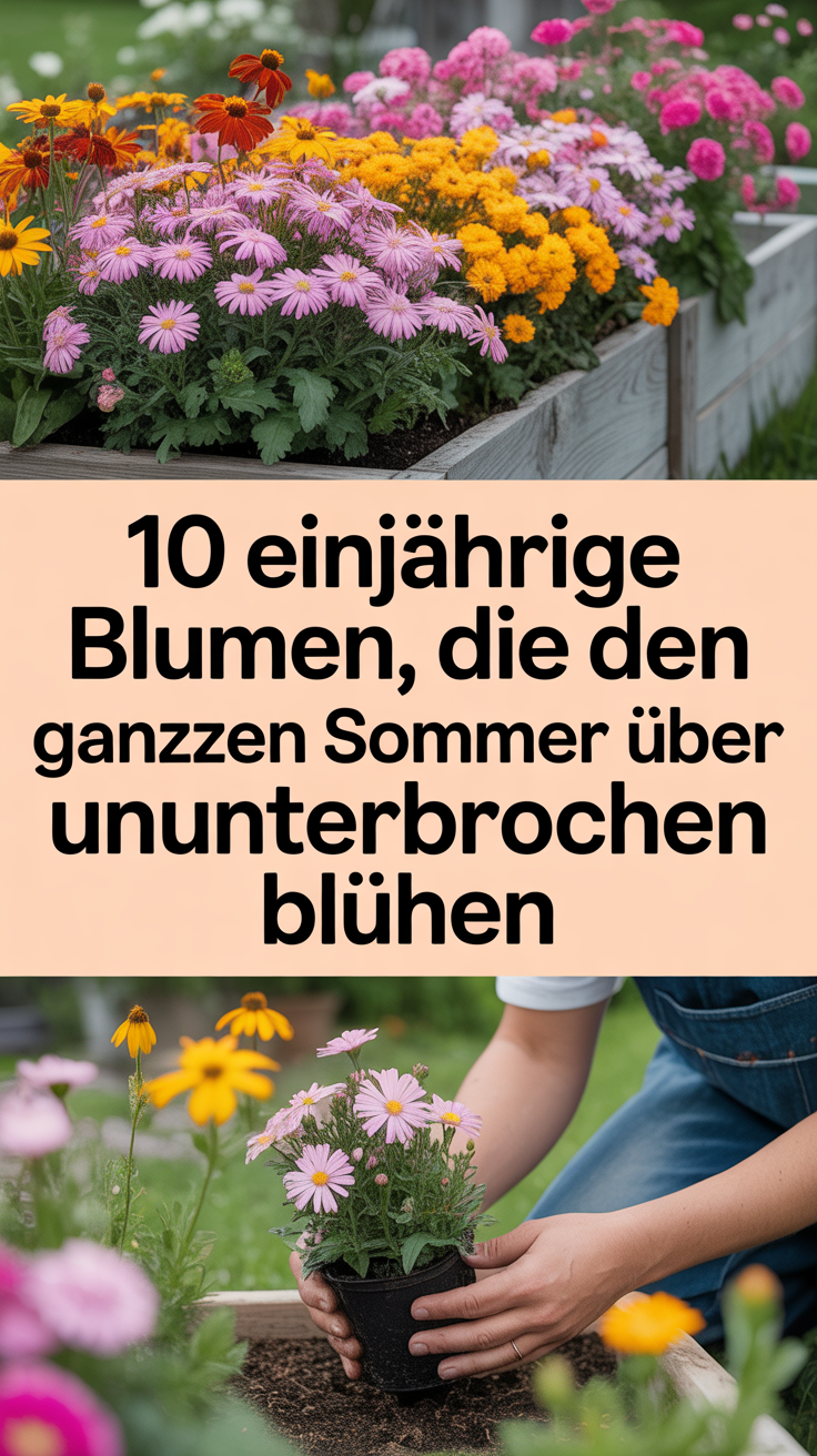 10 Einjährige Blumen, die den ganzen Sommer über ununterbrochen blühen