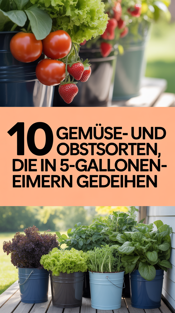 10 Gemüse- und Obstsorten, die in 5-Gallonen-Eimern gedeihen