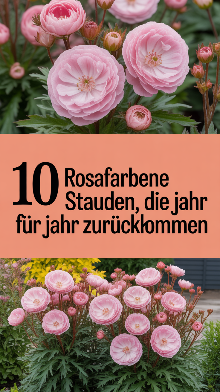 10 rosafarbene Stauden, die Jahr für Jahr zurückkommen