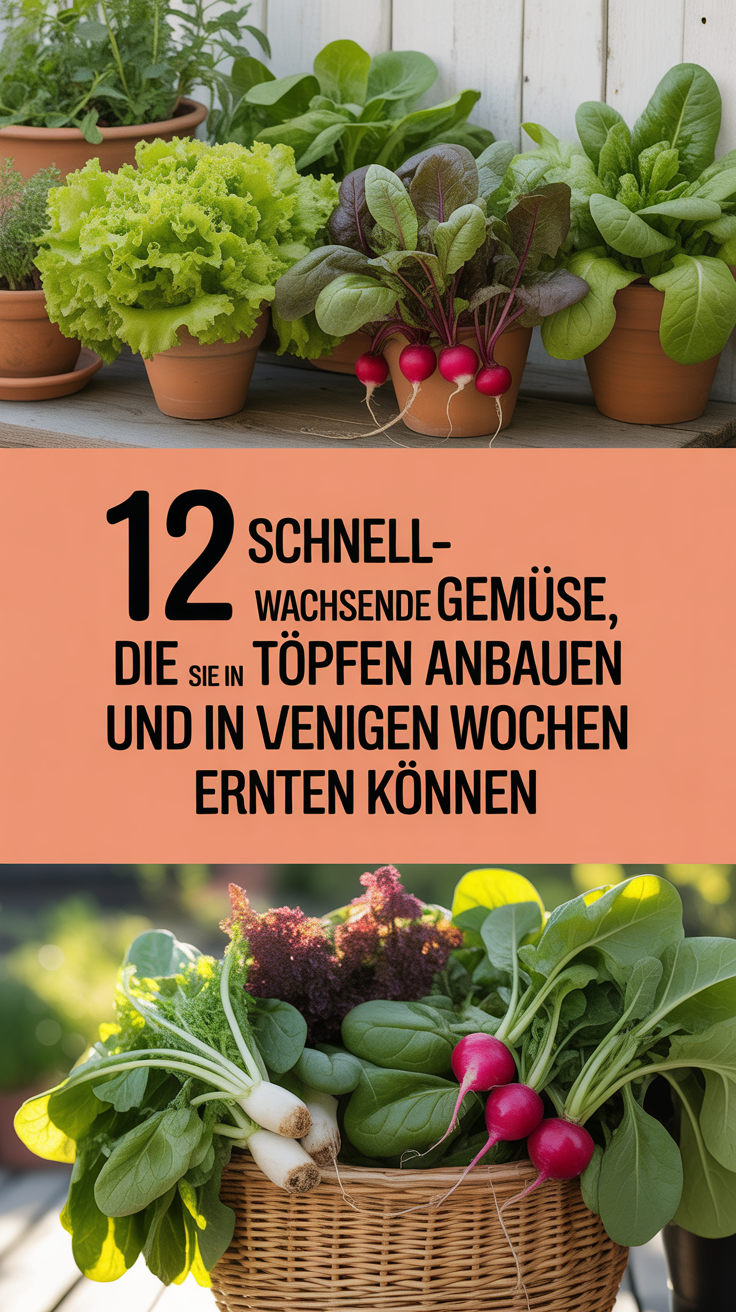 12 Schnellwachsende Gemüse, die Sie in Töpfen anbauen und in wenigen Wochen ernten können