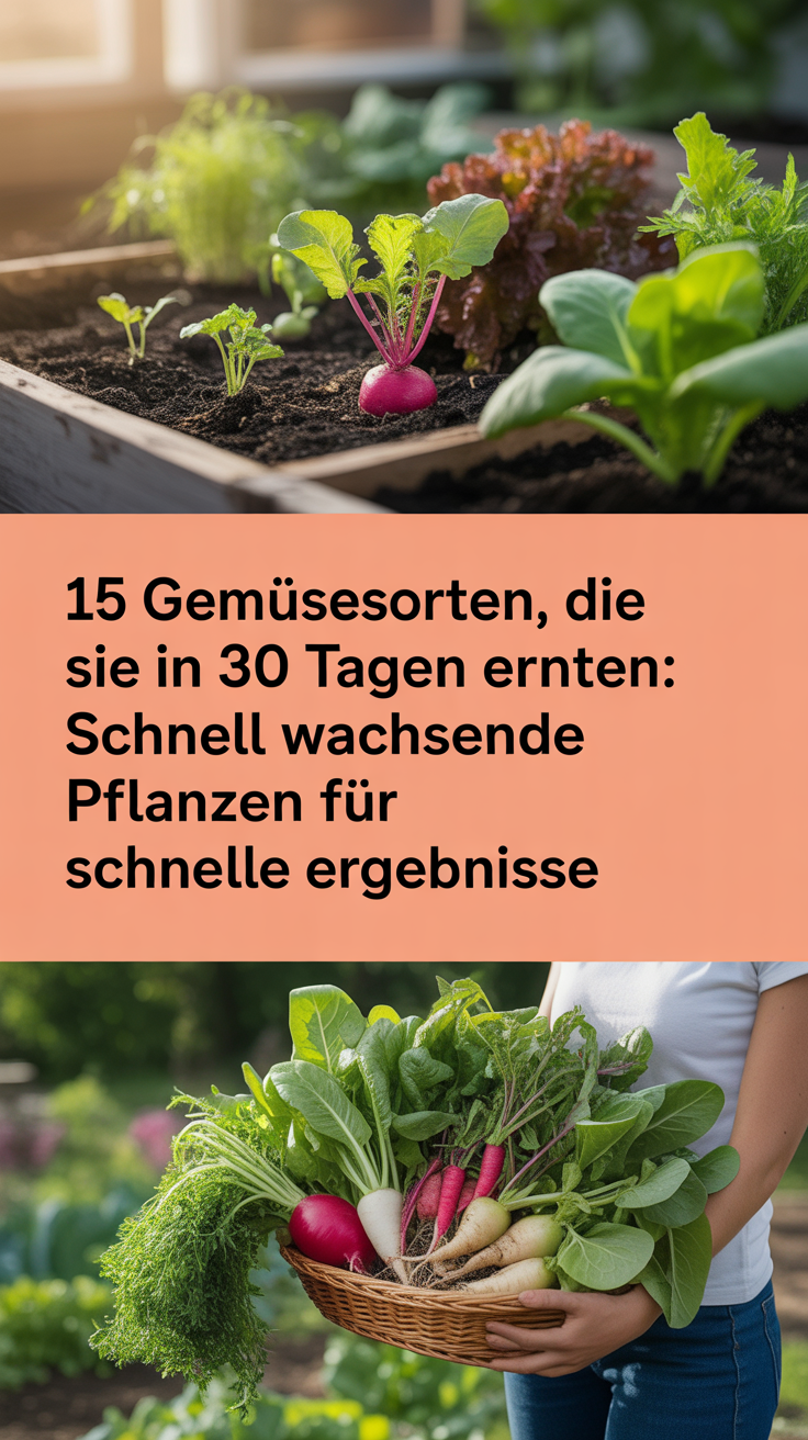 15 Gemüsesorten, die Sie in 30 Tagen ernten können: Schnell wachsende Pflanzen für schnelle Ergebnisse