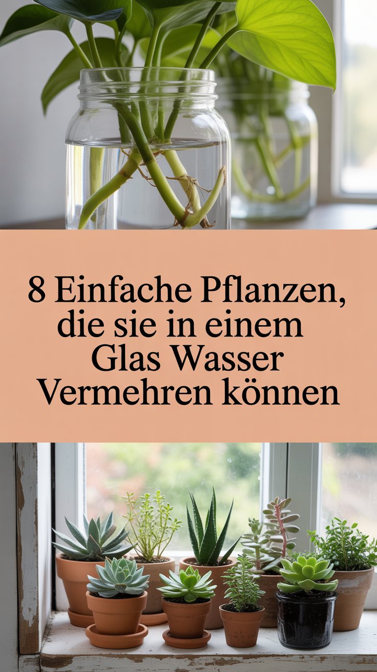 8 Einfache Pflanzen, die Sie in einem Glas Wasser vermehren können
