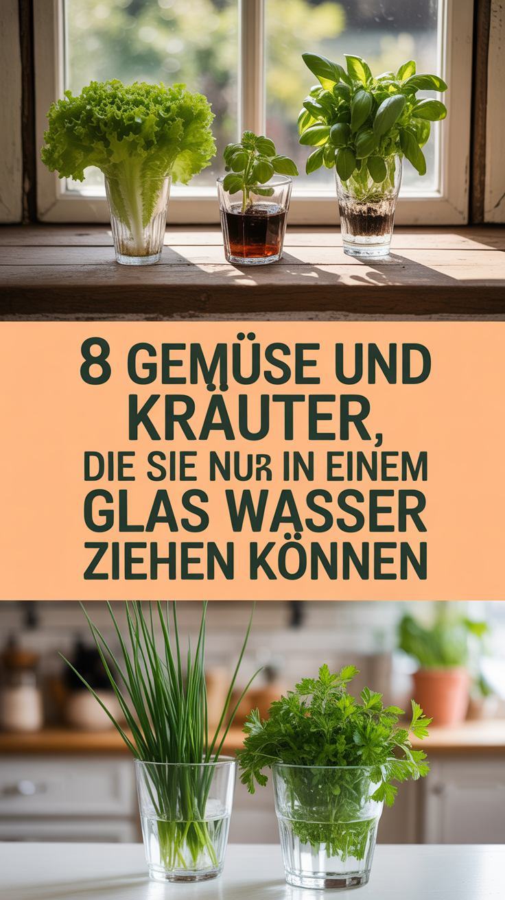 8 Gemüse und Kräuter, die Sie nur in einem Glas Wasser ziehen können