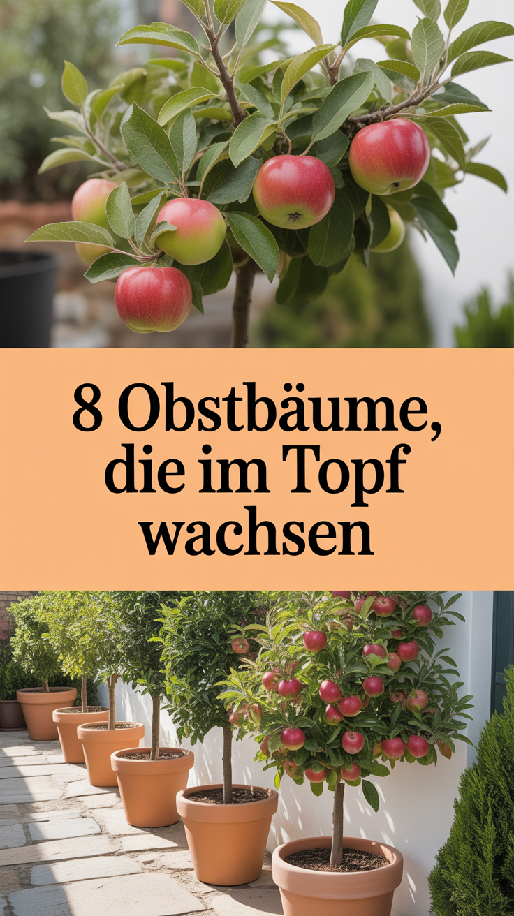 8 Obstbäume, die im Topf wachsen