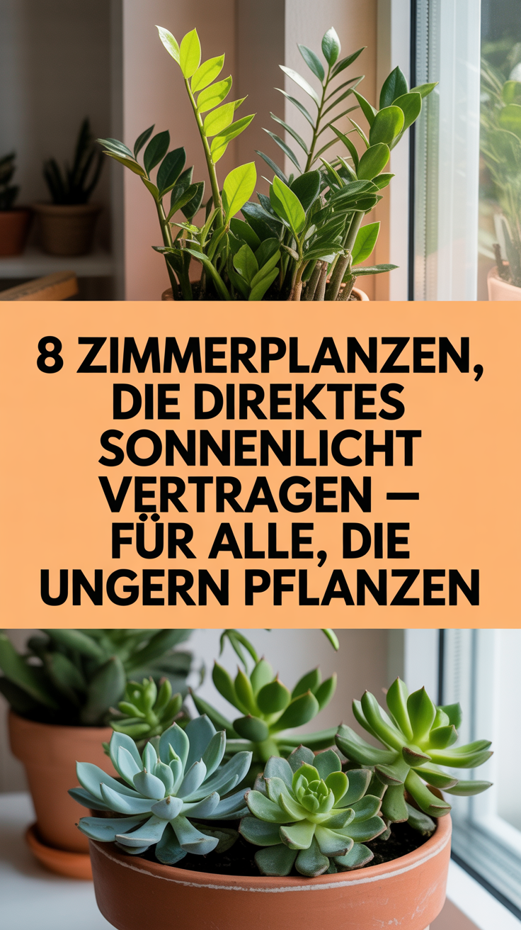 8 Zimmerpflanzen, die direktes Sonnenlicht vertragen – für alle, die ungern pflanzen