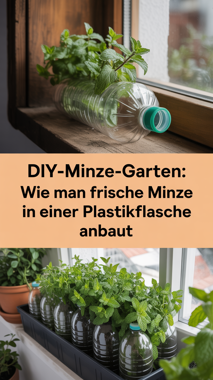 DIY-Minze-Garten: Wie man frische Minze in einer Plastikflasche anbaut