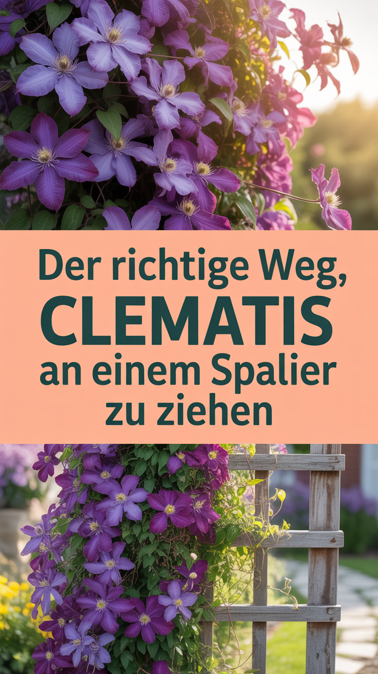 Der richtige Weg, Clematis an einem Spalier zu ziehen