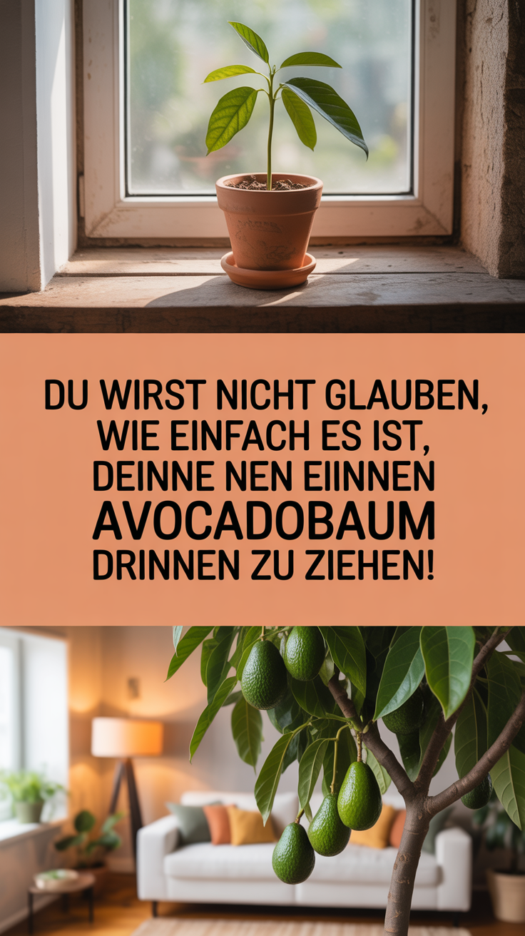 Du wirst nicht glauben, wie einfach es ist, deinen eigenen Avocadobaum drinnen zu ziehen!