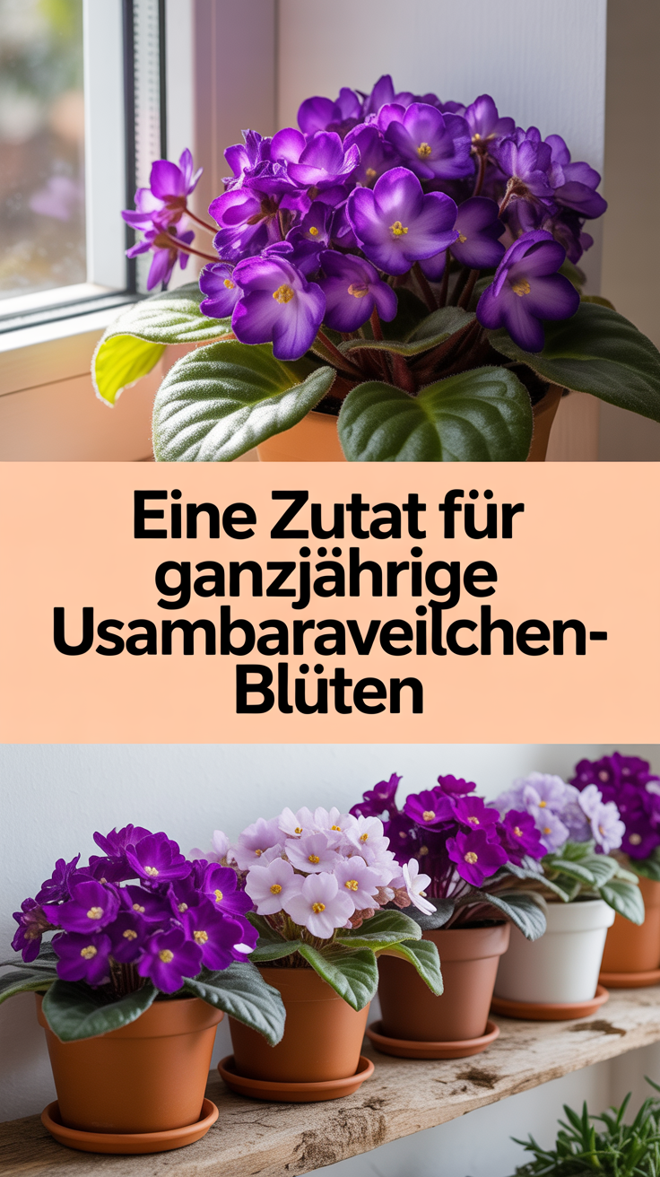 Eine Zutat für ganzjährige Usambaraveilchen-Blüten