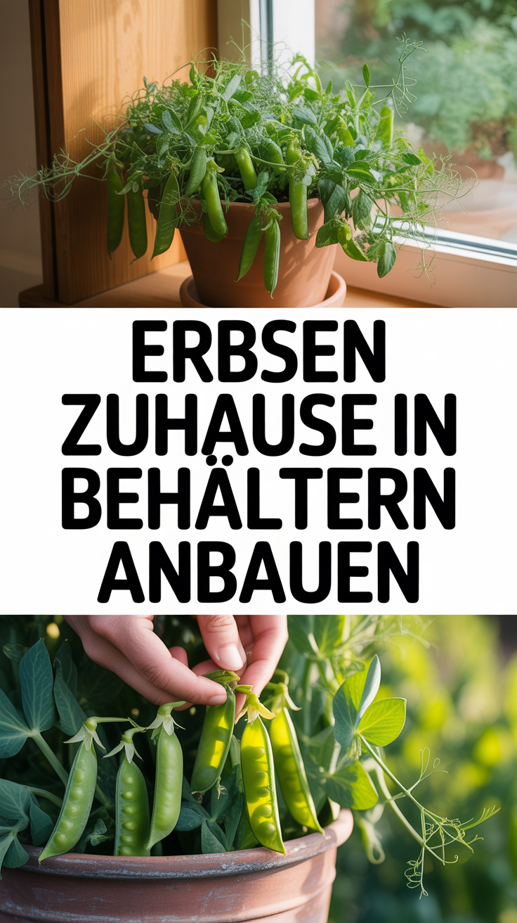 Erbsen zuhause in Behältern anbauen