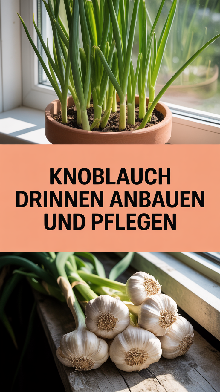 Knoblauch drinnen anbauen und pflegen