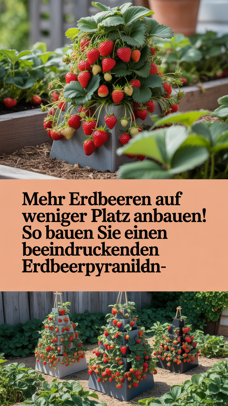Mehr Erdbeeren auf weniger Platz anbauen! So bauen Sie einen beeindruckenden Erdbeerpyramiden-Pflanzer