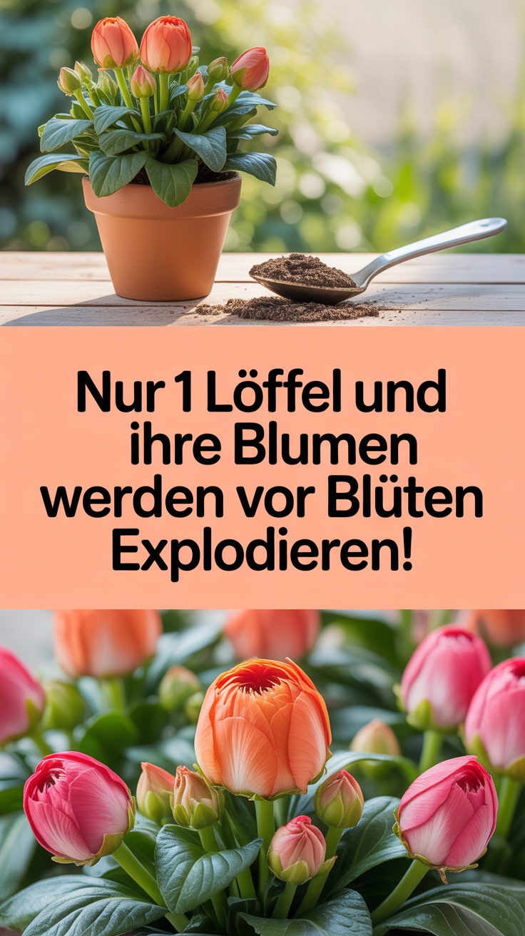 Nur 1 Löffel und Ihre Blumen werden vor Blüten explodieren!