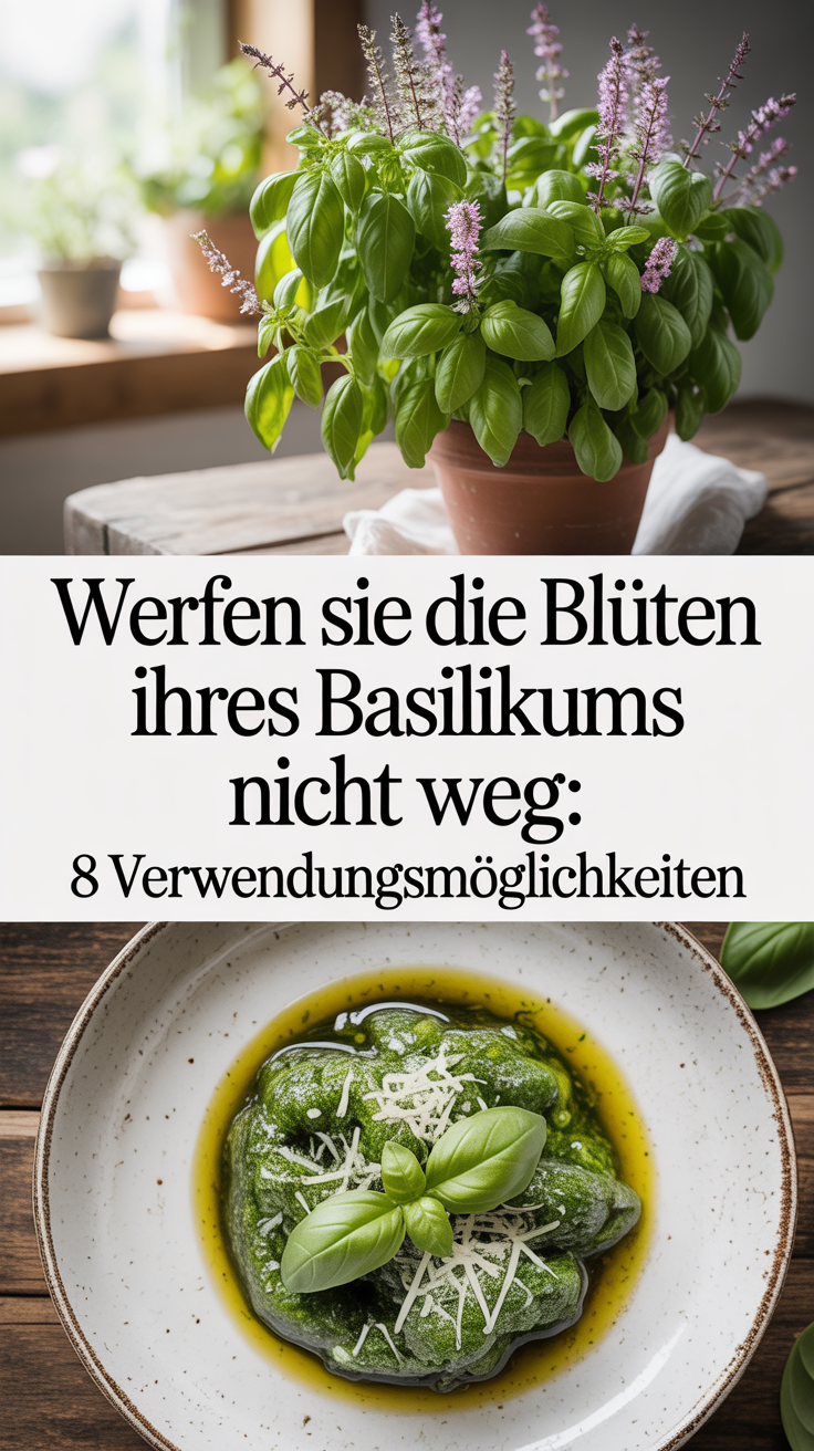 Werfen Sie die Blüten Ihres Basilikums nicht weg: 8 Verwendungsmöglichkeiten