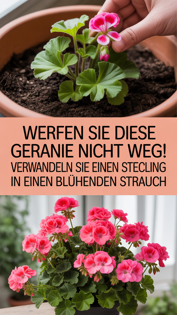 Werfen Sie diese Geranie nicht weg! Verwandeln Sie einen Steckling in einen blühenden Strauch