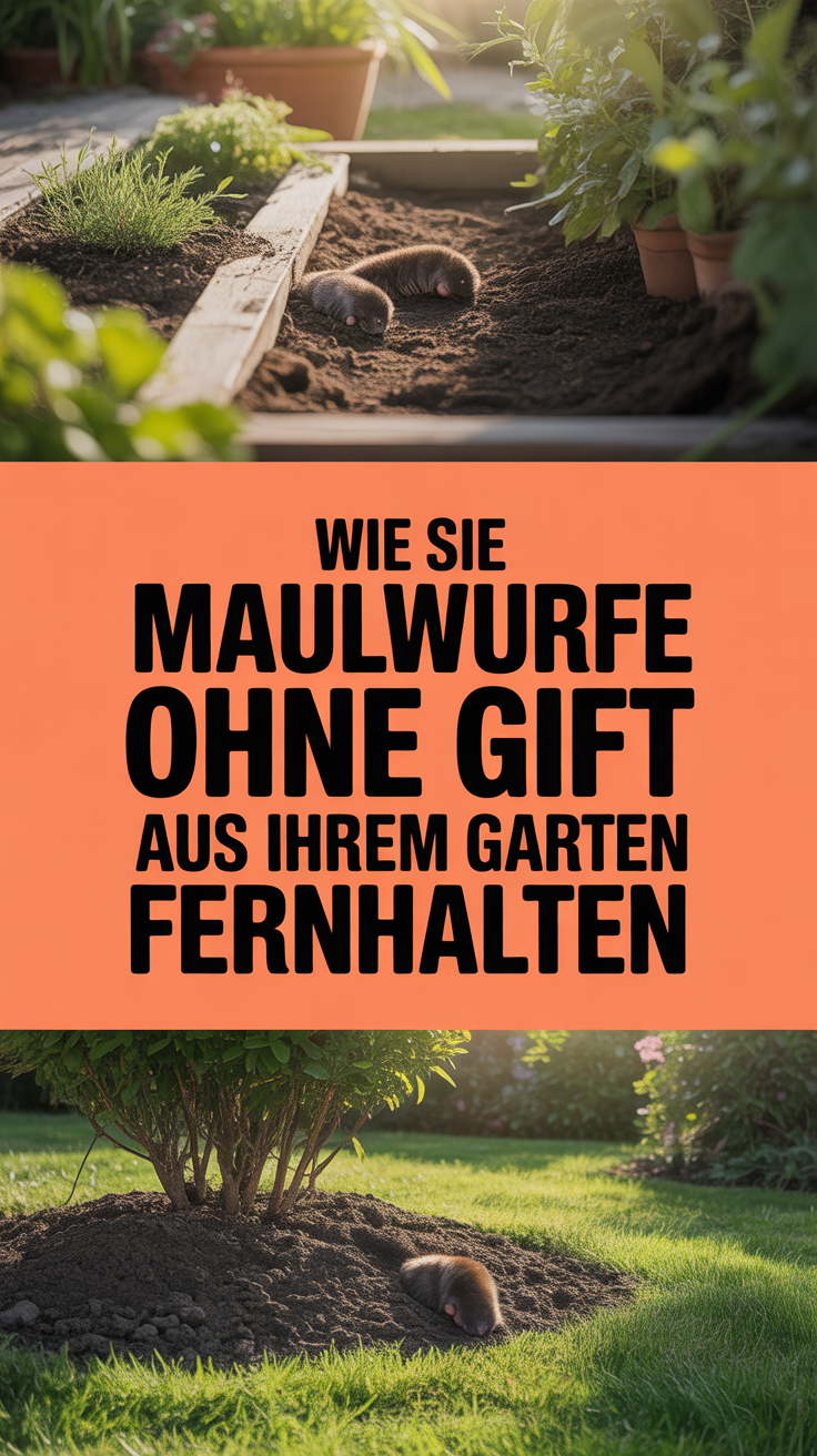 Wie Sie Maulwürfe ohne Gift aus Ihrem Garten fernhalten