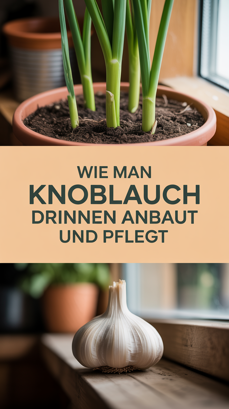 Wie man Knoblauch drinnen anbaut und pflegt