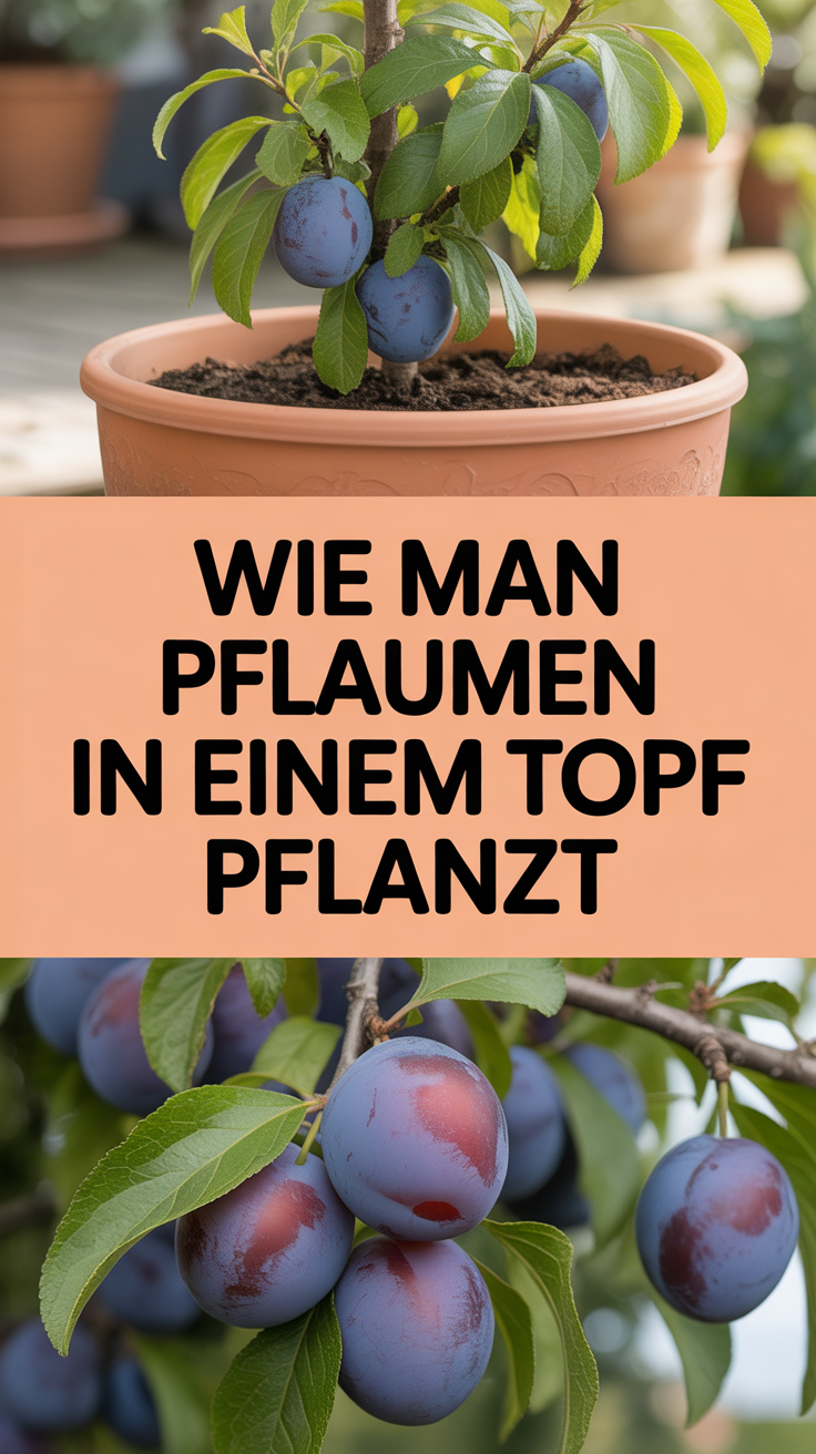 Wie man Pflaumen in einem Topf pflanzt