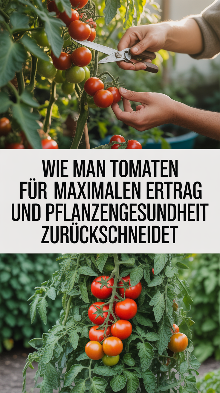 Wie man Tomaten für maximalen Ertrag und Pflanzengesundheit zurückschneidet