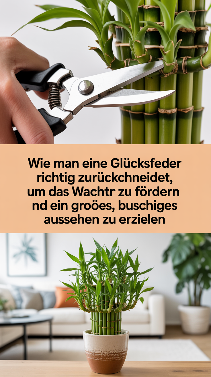 Wie man eine Glücksfeder richtig zurückschneidet, um das Wachstum zu fördern und ein großes, buschiges Aussehen zu erzielen