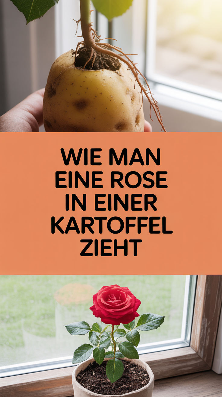 Wie man eine Rose in einer Kartoffel zieht