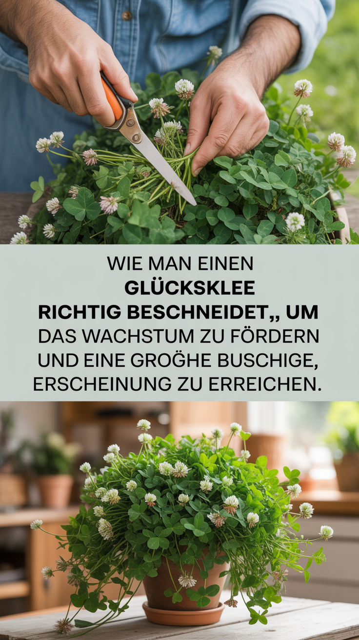 Wie man einen Glücksklee richtig beschneidet, um das Wachstum zu fördern und eine große, buschige Erscheinung zu erreichen