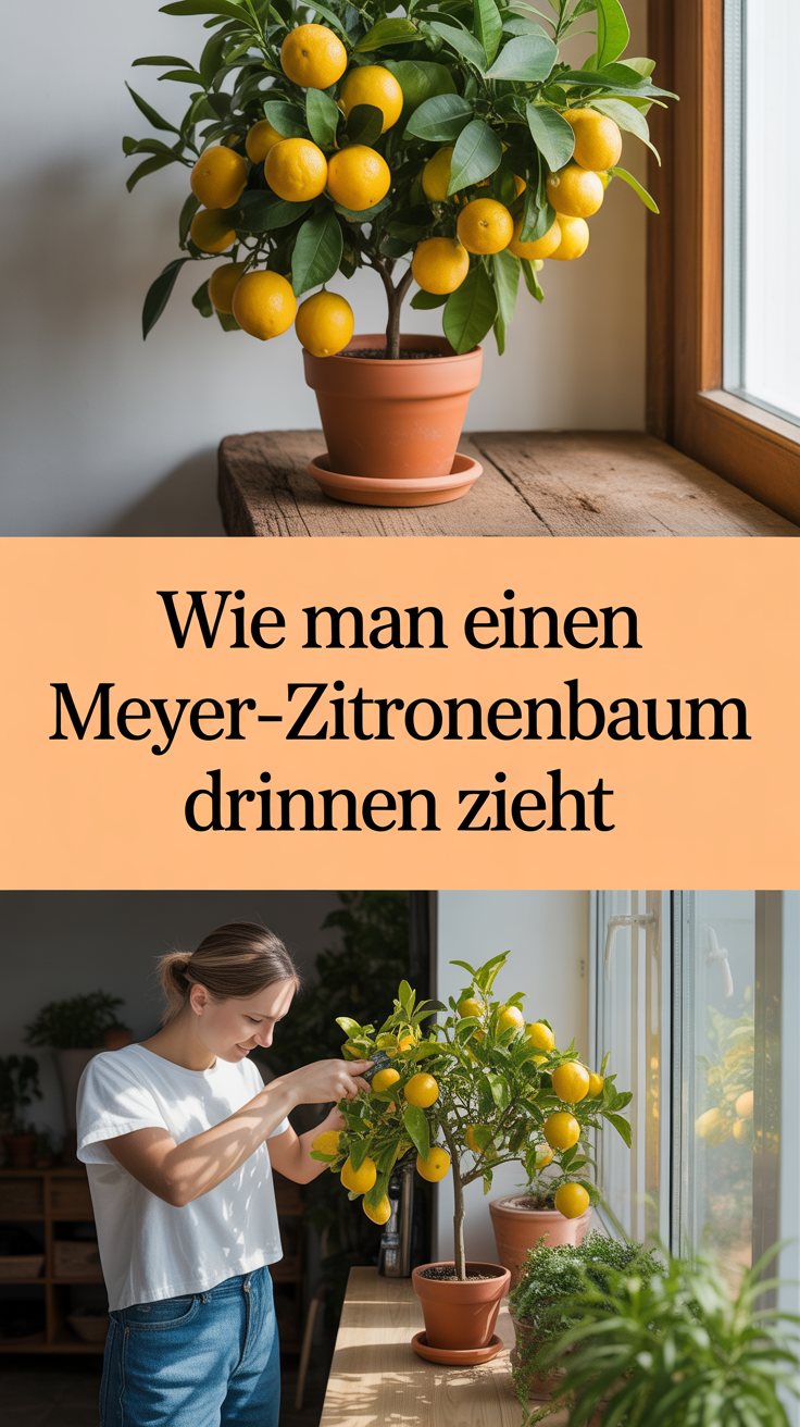 Wie man einen Meyer-Zitronenbaum drinnen zieht