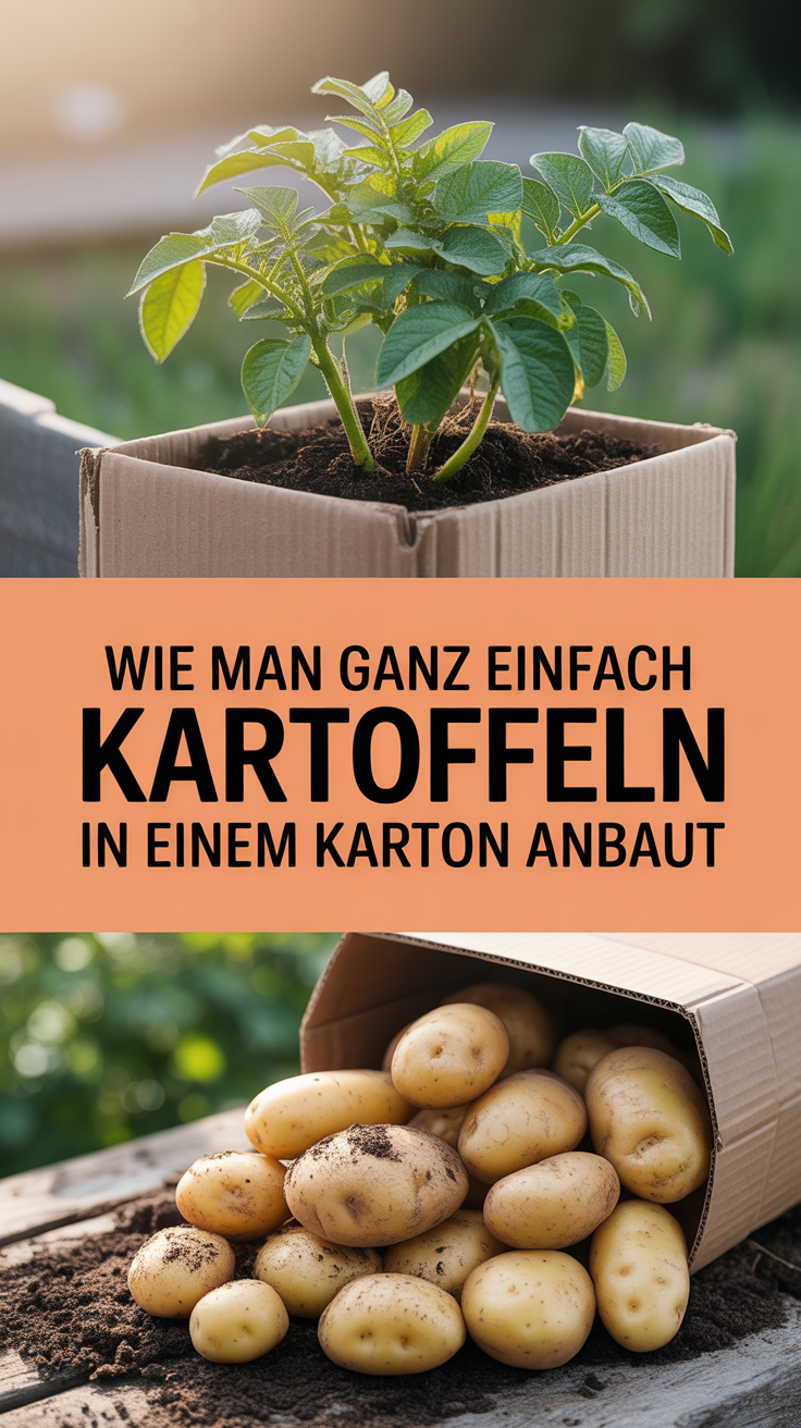 Wie man ganz einfach Kartoffeln in einem Karton anbaut