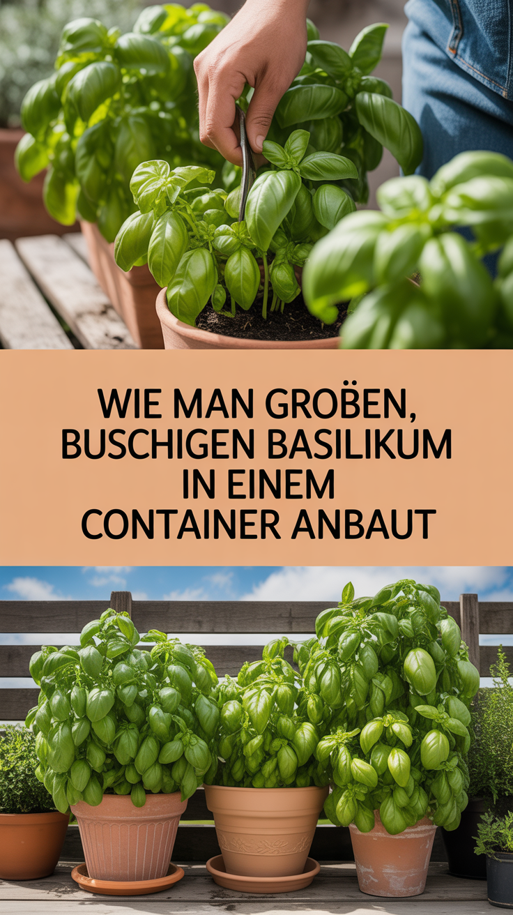 Wie man großen, buschigen Basilikum in einem Container anbaut