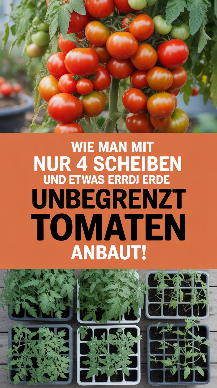 Wie man mit NUR 4 SCHEIBEN und etwas Erde unbegrenzt Tomaten anbaut!