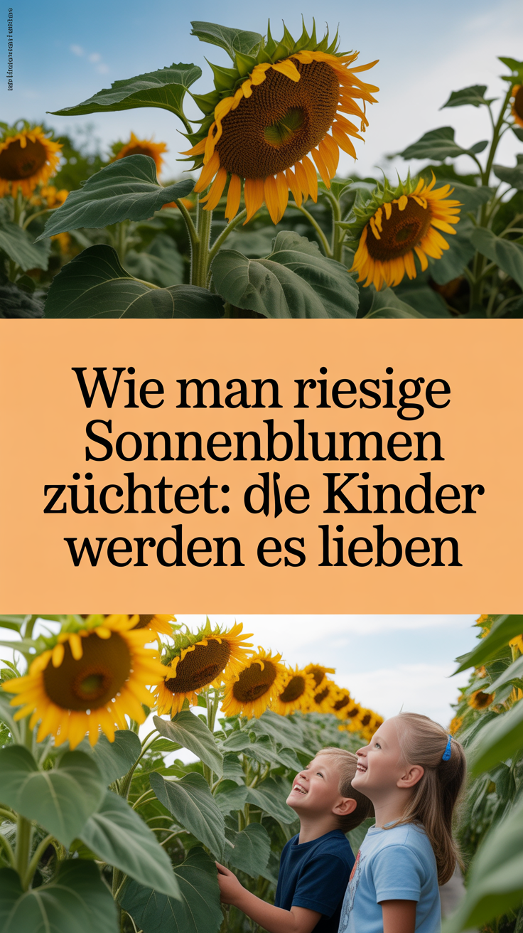 Wie man riesige Sonnenblumen züchtet: Die Kinder werden es lieben