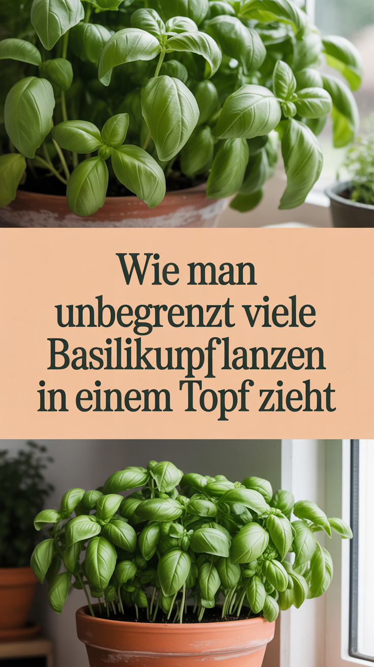 Wie man unbegrenzt viele Basilikumpflanzen in einem Topf zieht
