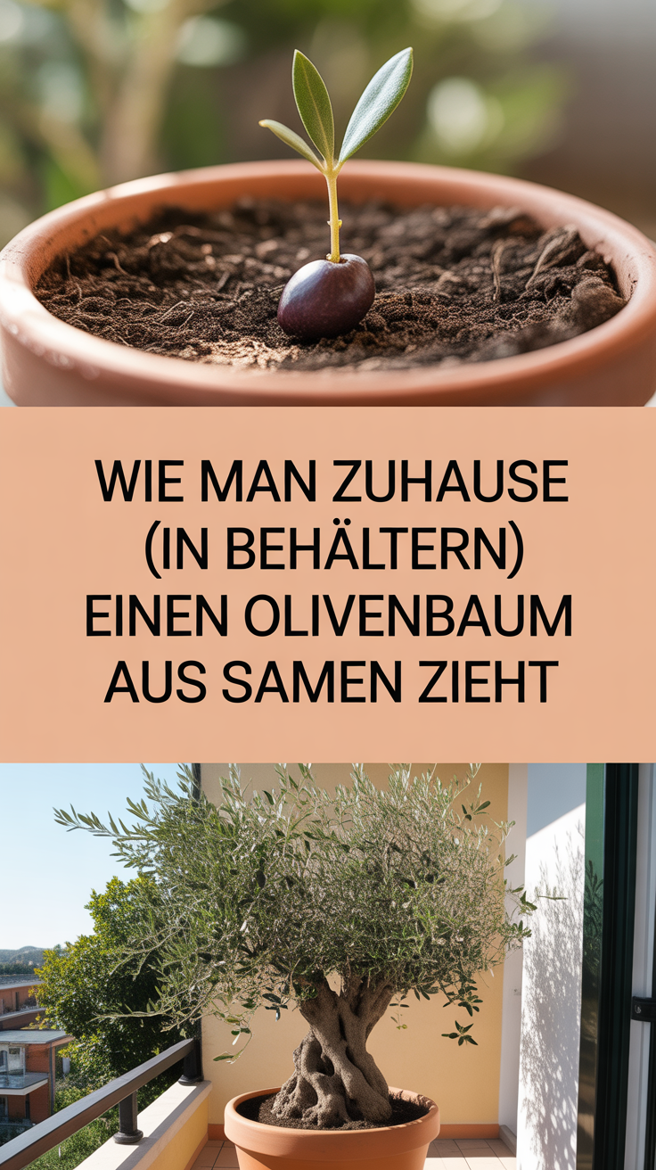 Wie man zuhause (in Behältern) einen Olivenbaum aus Samen zieht