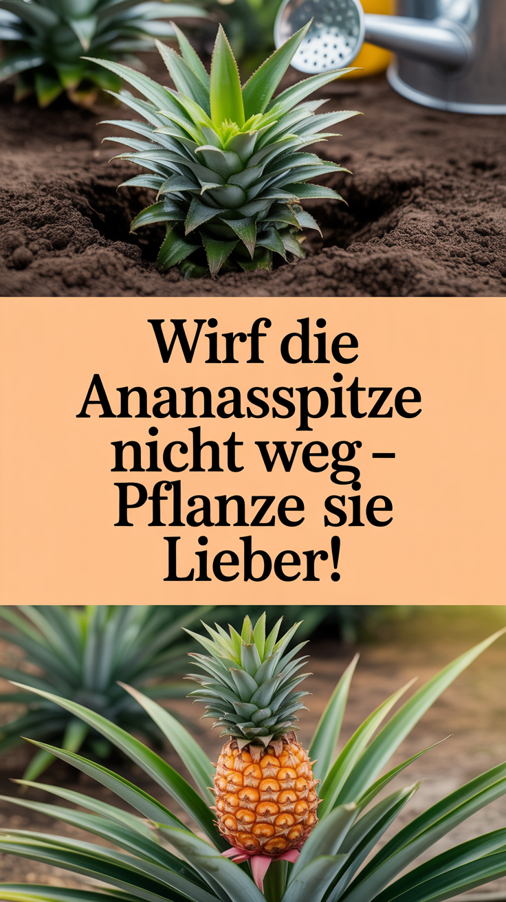 Wirf die Ananasspitze nicht weg – pflanze sie lieber!
