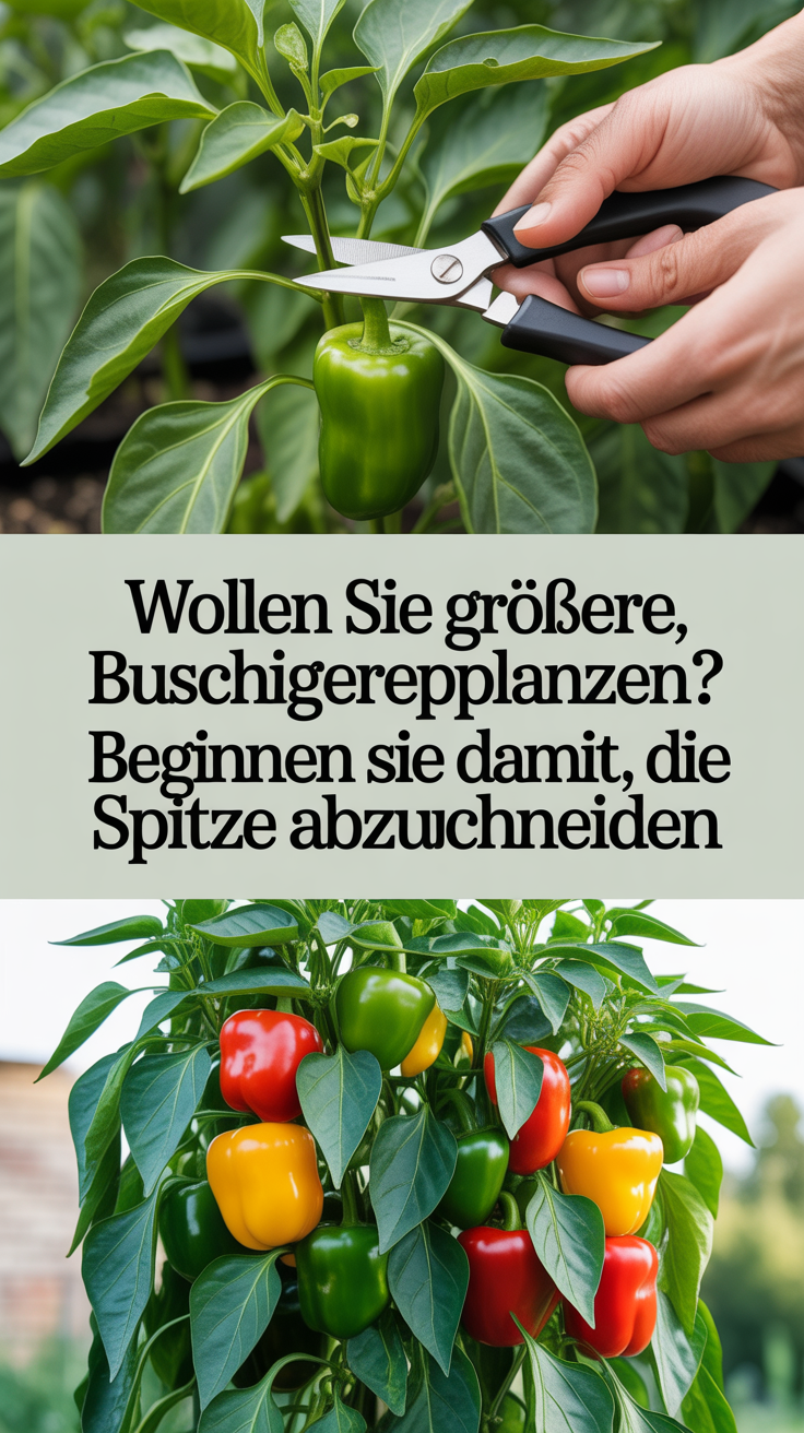 Wollen Sie größere, buschigere Paprikapflanzen? Beginnen Sie damit, die Spitze abzuschneiden