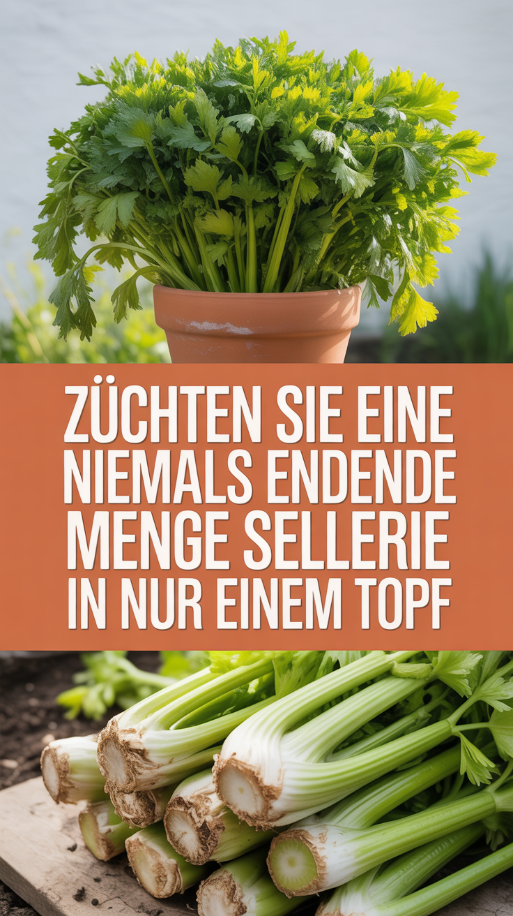 Züchten Sie eine niemals endende Menge Sellerie in nur einem Topf