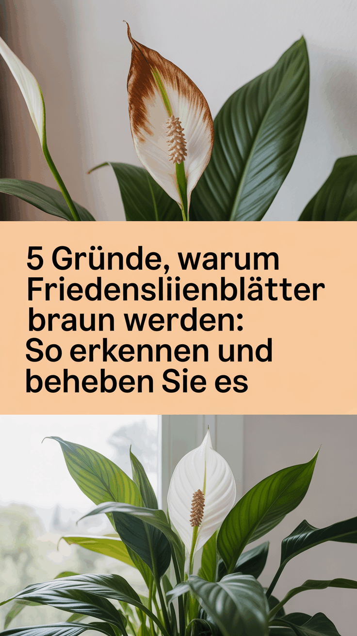 5 Gründe, warum Friedenslilienblätter braun werden: So erkennen und beheben Sie es
