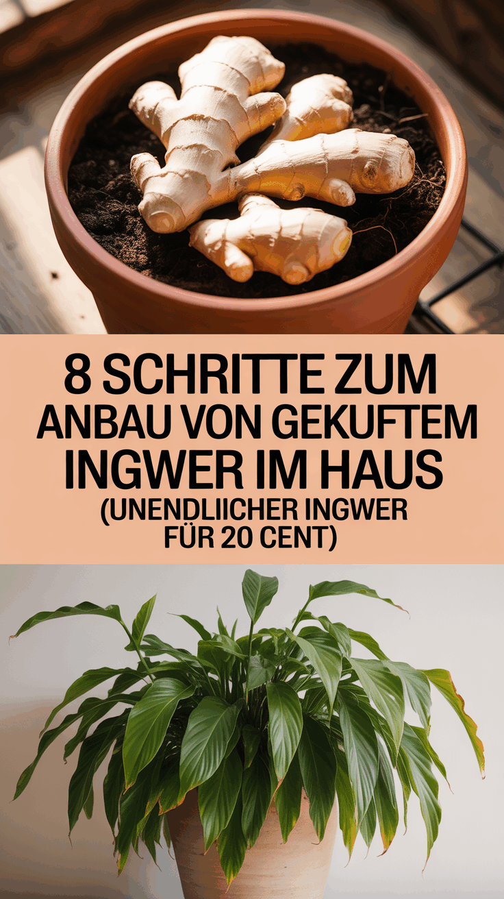 8 Schritte zum Anbau von gekauftem Ingwer im Haus (unendlicher Ingwer für 20 Cent)