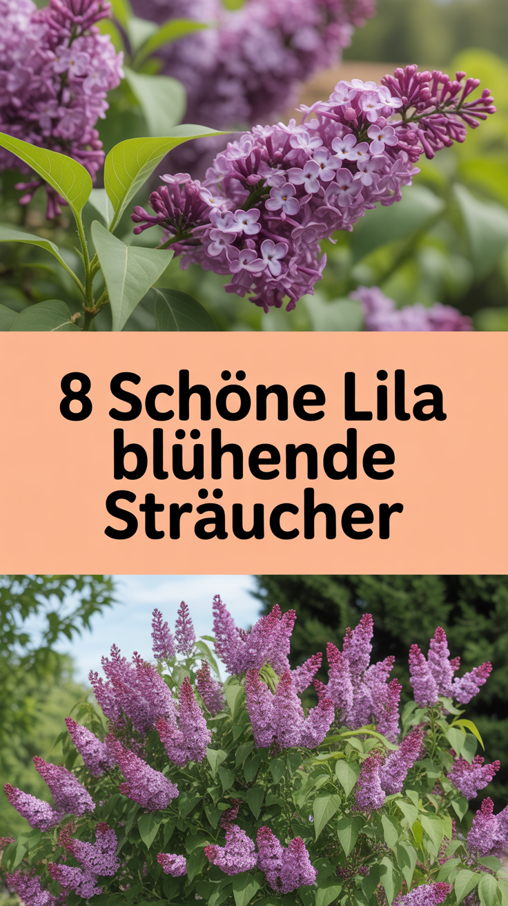 8 schöne lila blühende Sträucher