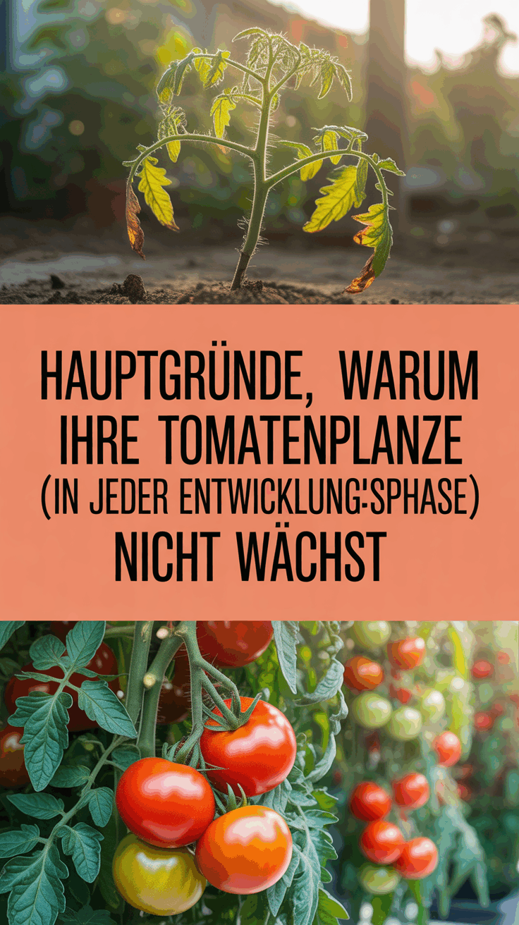 Hauptgründe, warum Ihre Tomatenpflanze (in jeder Entwicklungsphase) nicht wächst