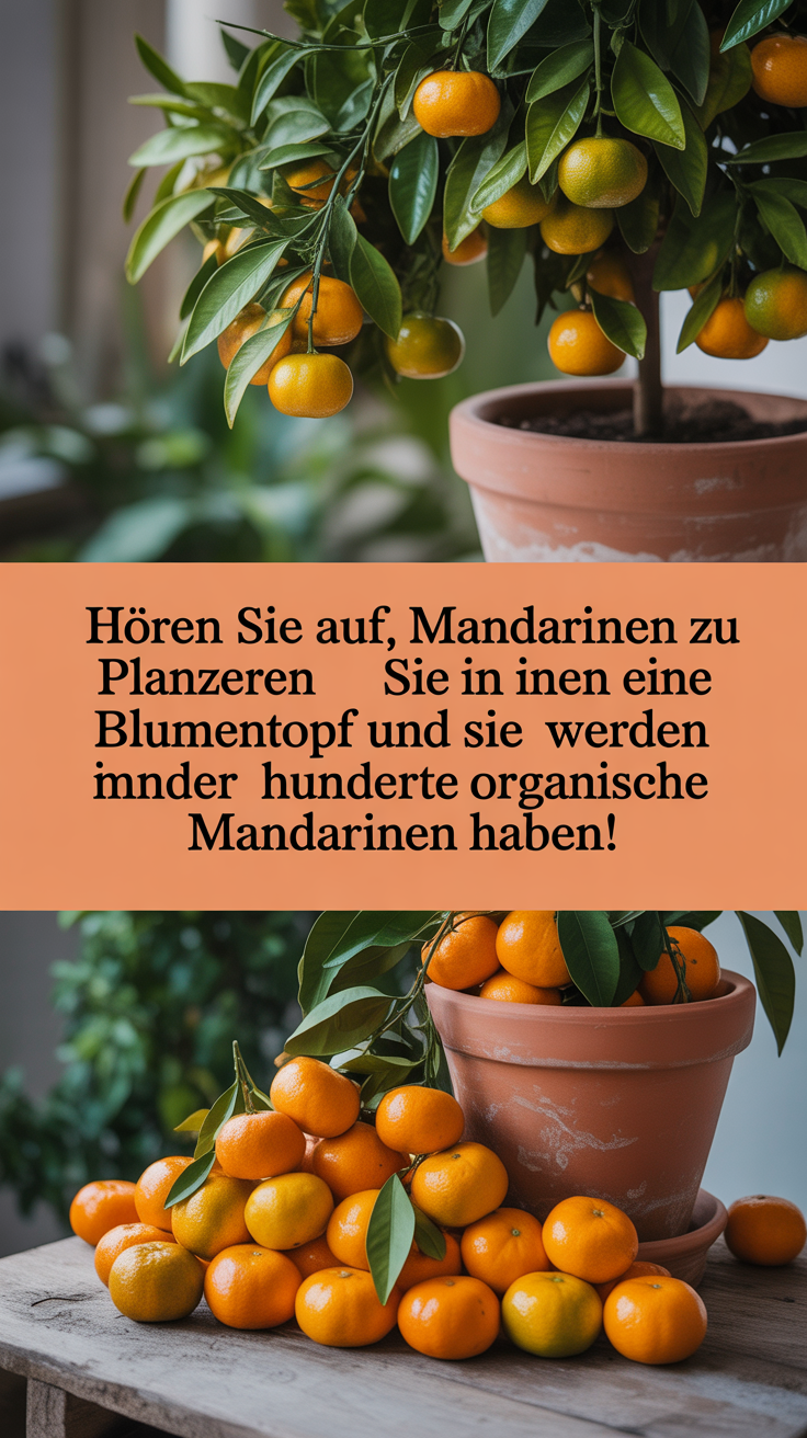 Hören Sie auf, Mandarinen zu kaufen. Pflanzen Sie sie in einen Blumentopf und Sie werden immer hunderte organische Mandarinen haben!