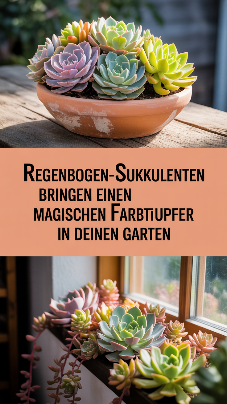 Regenbogen-Sukkulenten bringen einen magischen Farbtupfer in deinen Garten